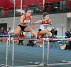 24 Samantha Coleby (Durham City) and Rebecca McAllister, senior womens 60 metres hurdles, North East Indoor Champs, Gateshead.
